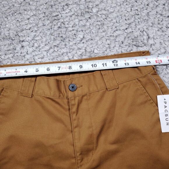 READ PacSun Straight Leg Double Knee Pants Men's 30 x 30 Tan Brown Stretch - Picture 9 of 11
